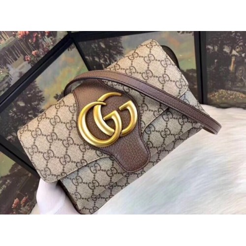 Mała torebka na ramię Gucci Ophidia GG Supreme 550129 brązowa