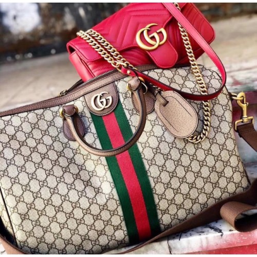 Gucci Ophidia GG duża torba podręczna 547959 brązowa
