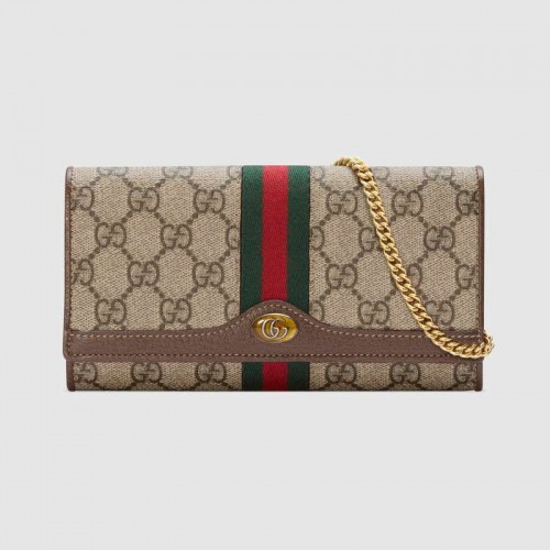 Portfel łańcuszkowy Gucci Ophidia GG 546592 Brązowy
