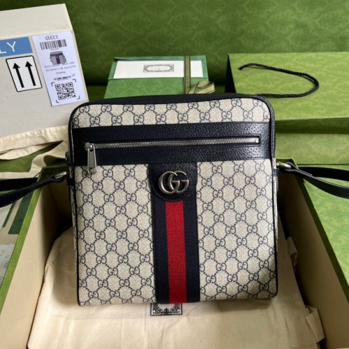 Torba listonoszka Gucci Ophidia GG medium 547934 niebieska