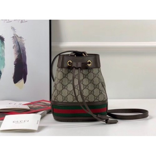Gucci Ophidia GG mini torebka typu bucket 550620 Brązowa