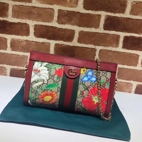 Torebka na ramię Gucci Ophidia Small 503877 czerwona