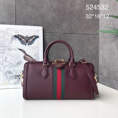 Torebka Gucci Ophidia średniej wielkości z rączką u góry 524532 Burgundia