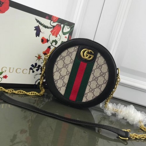 Torebka okrągła na ramię Gucci Ophidia mini GG 171285 czarna