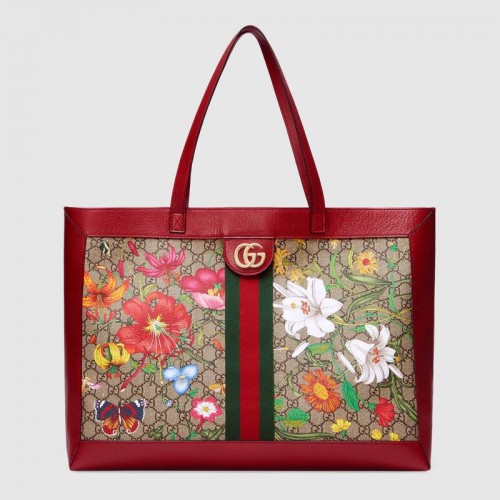 Torba na zakupy Gucci Ophidia series GG flower medium 547947 czerwona