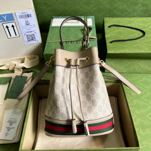 Torebka typu bucket Gucci Ophidia small GG 550621 Beige