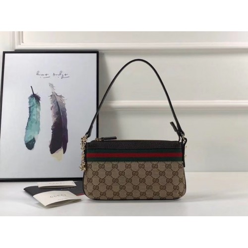 Mała torebka Gucci Ophidia GG 145970 brązowa