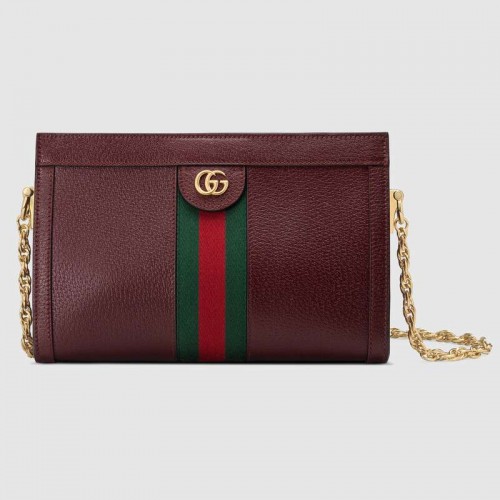 Mała torebka na ramię Gucci Ophidia 503877 Burgundowa