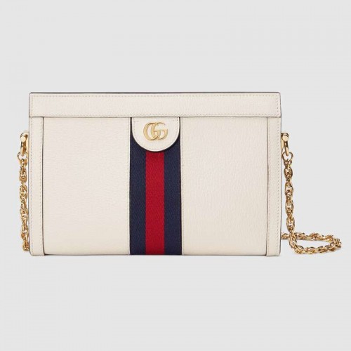 Mała torebka na ramię Gucci Ophidia 503877 Biała