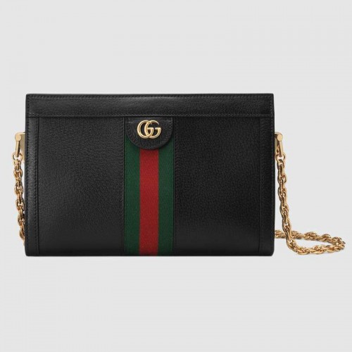 Mała torebka na ramię Gucci Ophidia 503877 czarna