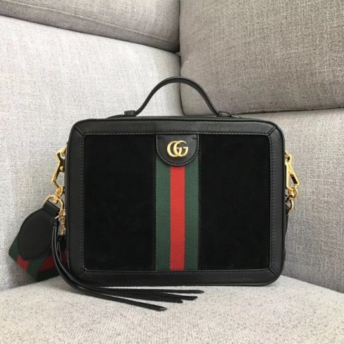 Mała torebka na ramię Gucci Ophidia 550622, zamsz czarny