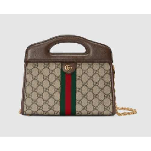 Mała torba Gucci Ophidia z motywem Web 693724 brązowa