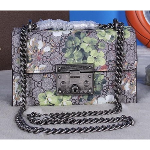 Torebka na ramię Gucci Padlock Blooms 409487 Czarna