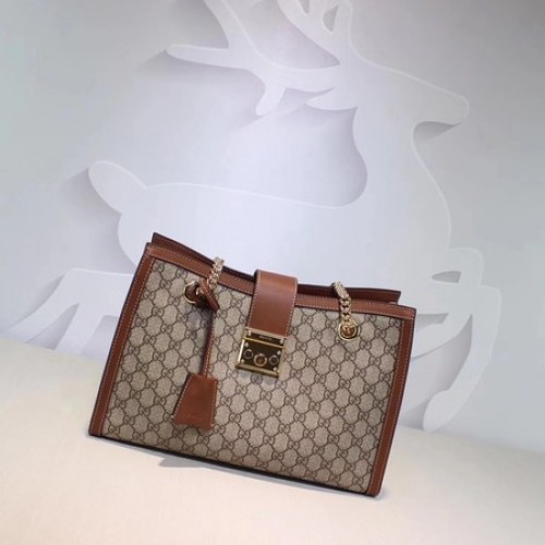 Torba na ramię Gucci Padlock GG Supreme Canvas 479197 morelowa