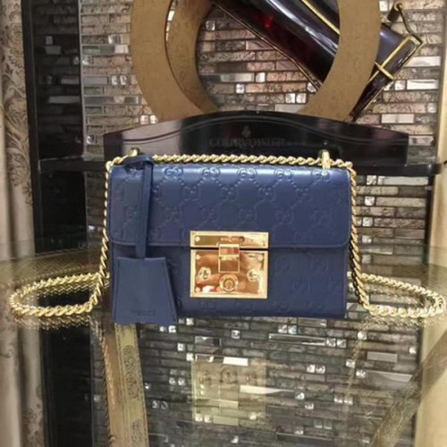 Gucci Padlock Gucci Signature Mini torebka na ramię 409487 Royal