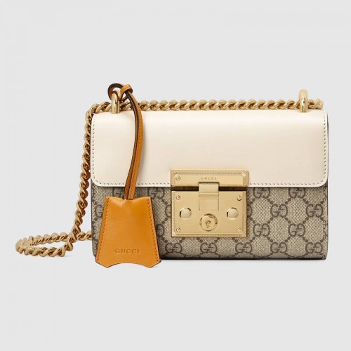 Mała torebka na ramię Gucci Padlock 409487 Biała