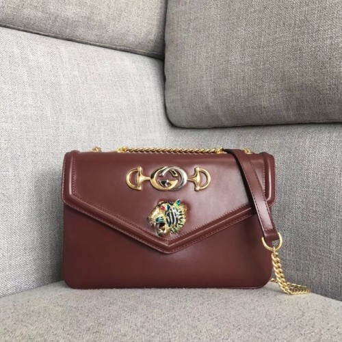 Gucci Rajah średnia torebka na ramię 537241 Burgundia
