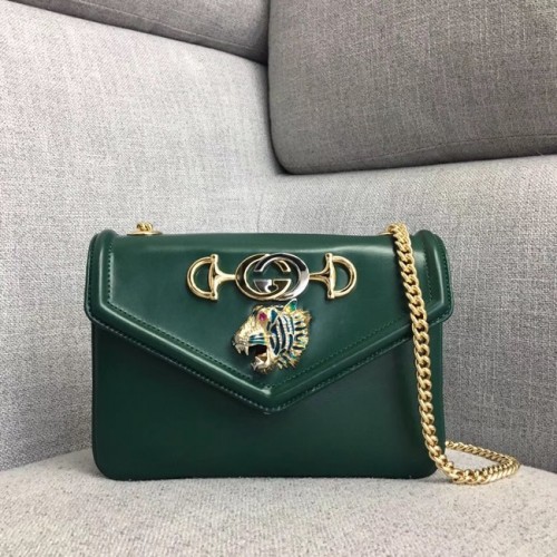 Mała torebka na ramię Gucci Rajah 537243 Ciemnozielona