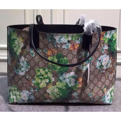 Gucci Reversible GG Leather Tote Bags 368568 Geranium Green&Black
