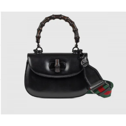 Torebka Gucci Small z uchwytem u góry i bambusem 675797 czarna