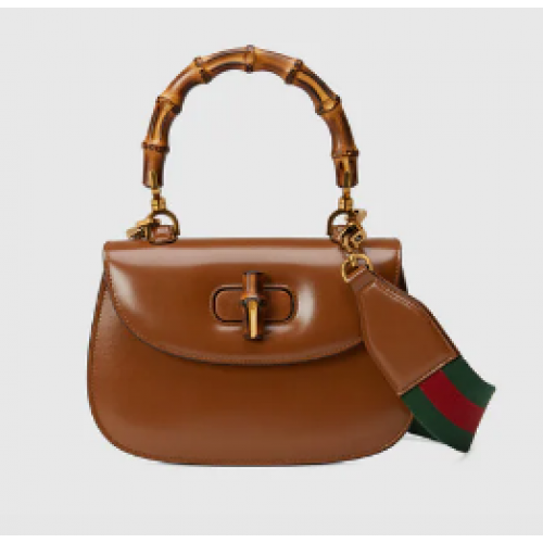 Torebka Gucci Small z uchwytem u góry i bambusem 675797 brązowa