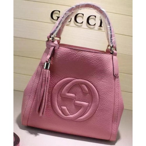 Torba na ramię Gucci Soho ze skóry 336751 różowa