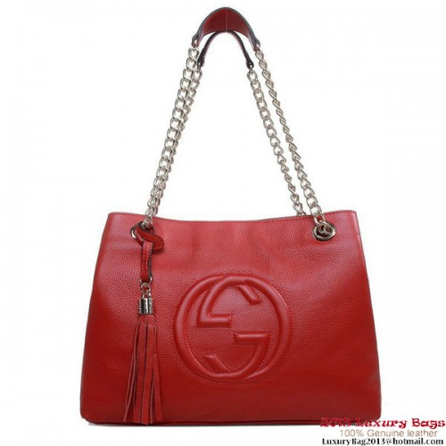 Torba Gucci Soho Medium Tote Bag 308982 Red