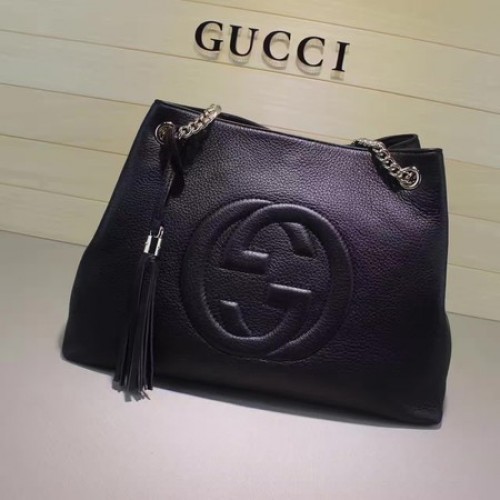 Torba Gucci Soho średniej wielkości ze skóry cielęcej 308982, czarna