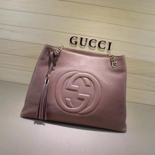 Torba Gucci Soho średniej wielkości ze skóry cielęcej 308982 różowa