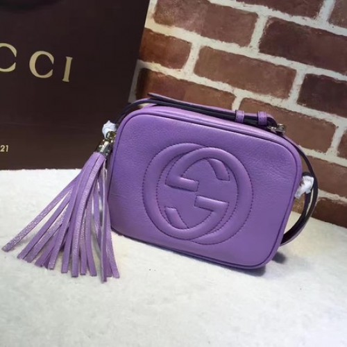 Torebka Gucci Soho Metallic Leather Disco Bag 308364 Purple