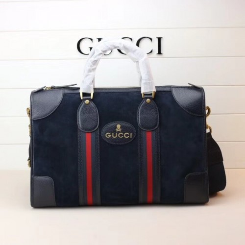 Torba podróżna Gucci Suede z nadrukiem Web 459311 Royal Blue