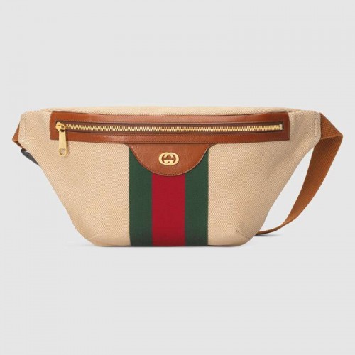 Gucci Vintage płócienna torba na pasek 575082 Beżowa