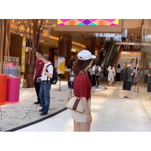 Torba na ramię Gucci Vintage z płótna 499621 Camel