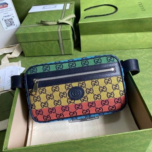 Gucci diagonal matelasse GG canvas Belt Bag 658657 zielony żółty czerwony różowy