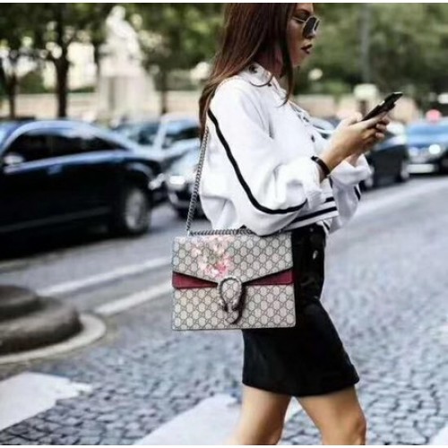 Torba na ramię Gucci Dionysus GG Canvas 403348 w kolorze wina