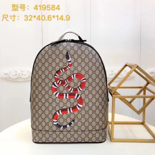 Plecak Gucci Kingsnake Print GG Supreme 419584 brązowy