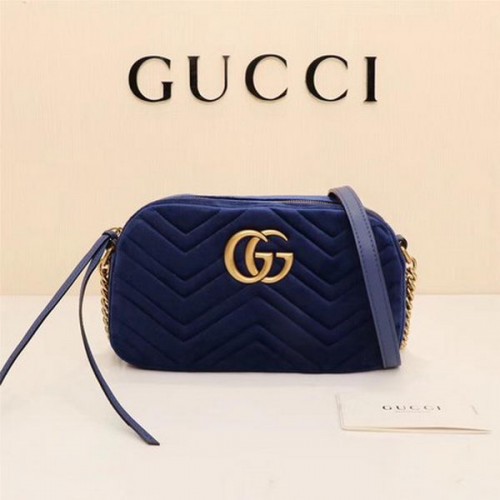 Gucci GG Marmont Matelasse Aksamitna Torba na Ramię 447632 Royal