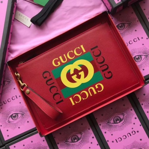 Kopertówka Gucci GG Marmont ze skóry cielęcej 466489 w kolorze czerwonym