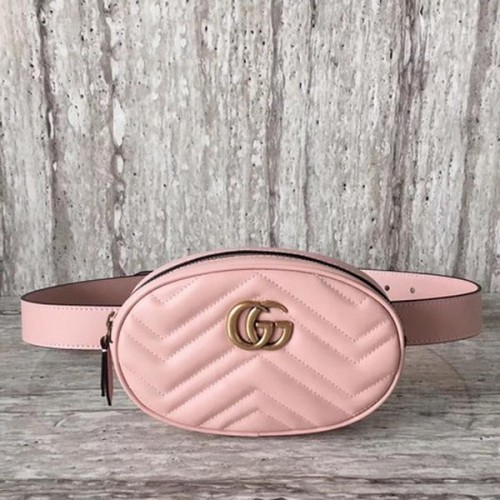 Gucci GG Marmont Skórzana Torebka Pasek 476434 Różowa