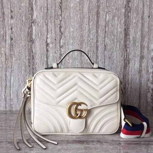 Gucci GG Marmont Mała Torebka na Ramię 498100 Biała