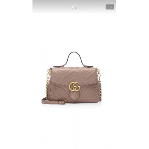 Torebka Gucci GG Marmont Small z uchwytem u góry 498110 w kolorze morelowym