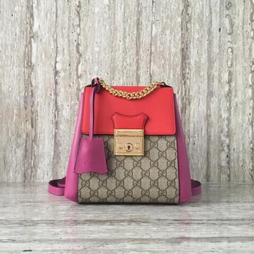 Plecak Gucci Padlock GG Supreme 498194 czerwony