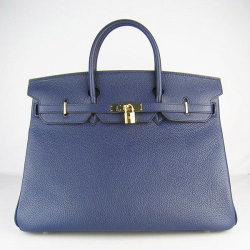 Hermes Birkin 40CM Togo Bag Granatowy 6099 Złoty