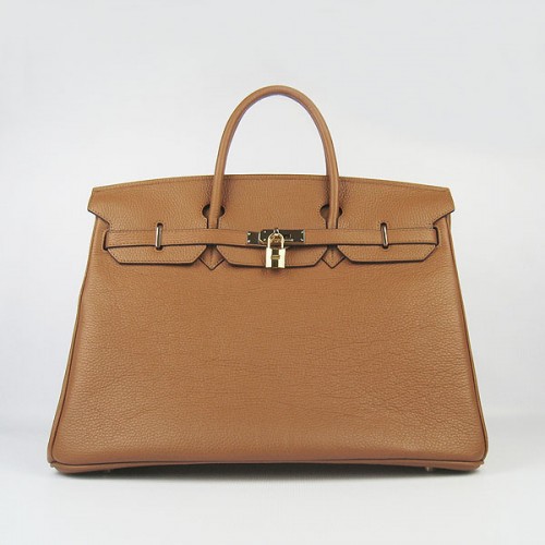 Torebka Hermes Birkin 40CM Togo Jasna kawa 6099 Złota