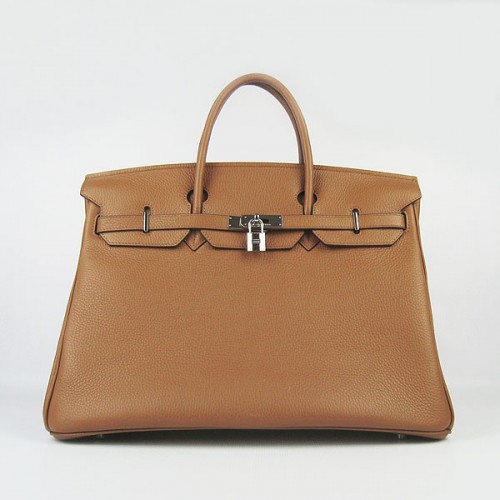Torebka Hermes Birkin 40CM Togo Jasna kawa 6099 Srebro