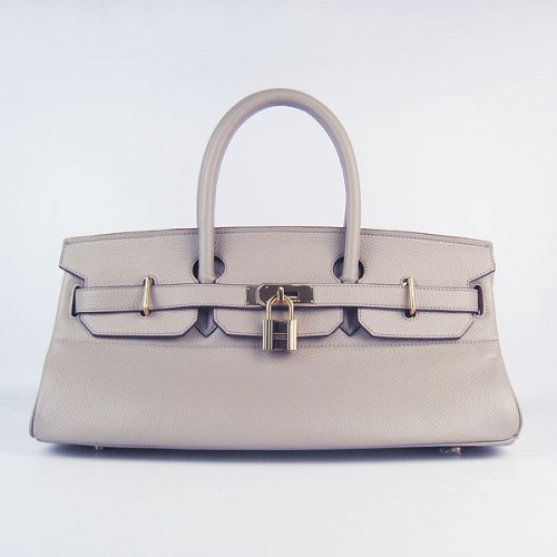 Hermes Birkin 6109 Togo Skórzana Torba Szara 42 cm Złota