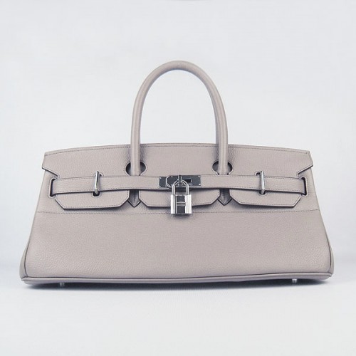 Hermes Birkin 6109 Togo Skórzana Torba Szara 42 cm Srebrna