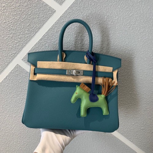 Hermes Birkin 25CM Torebka Epsom Oryginalna skóra H25E Ciemnozielona