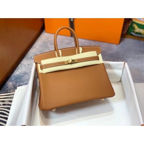 Hermes Birkin 25CM torebka Epsom oryginalna skóra H25E brązowa