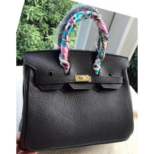 Hermes Birkin 25CM Torba typu tote ze skóry liczi H25T w kolorze czarnym